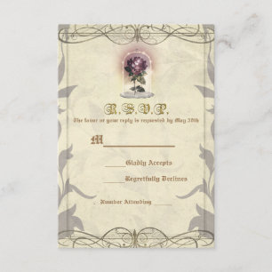 Be Our Guest Rose Gold Vintage Wedding RSVP Reply Card