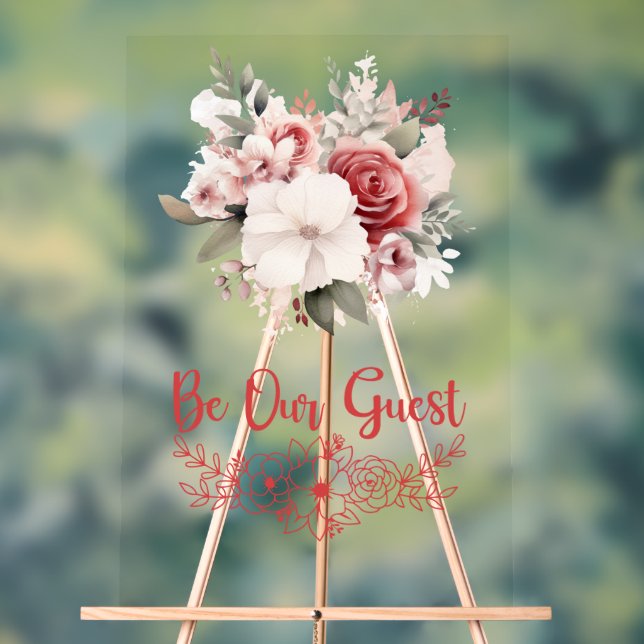 Be Our Guest Wedding Acrylic Sign (Neutral)