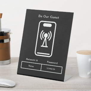 Be Our Guest Wedding WIFI Information Password  Pedestal Sign
