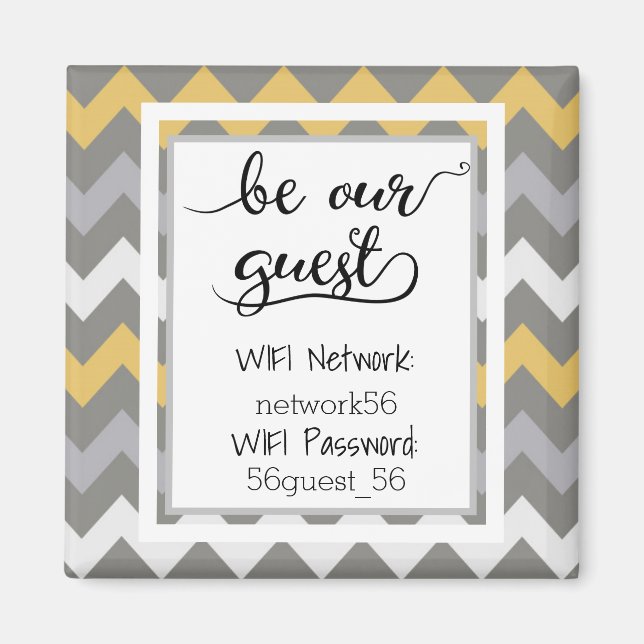 Be Our Guest Wifi Information Password Magnet (Front)