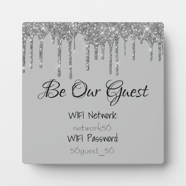 Be Our Guest WIFI information Password Wedding Plaque (Front)