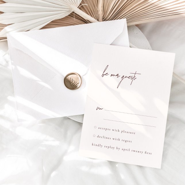 Be Our Guests Blush Minimal RSVP Card  (Creator Uploaded)