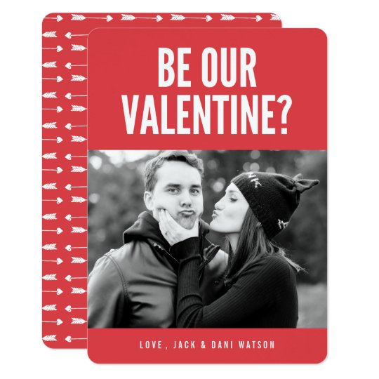 Be Our Valentine Modern Valentine's Day Photo Card