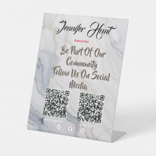 Be Part Of Our Community QR Code Pedestal Sign