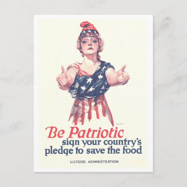 "Be Patriotic: Save Food" WWI Poster Postcard (Front)