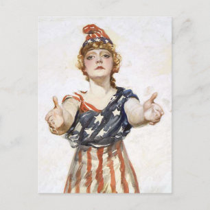 Be Patriotic vintage poster Postcard
