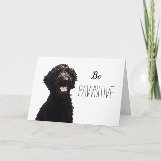 Be Pawsitive - Labradoodle Card (Front)
