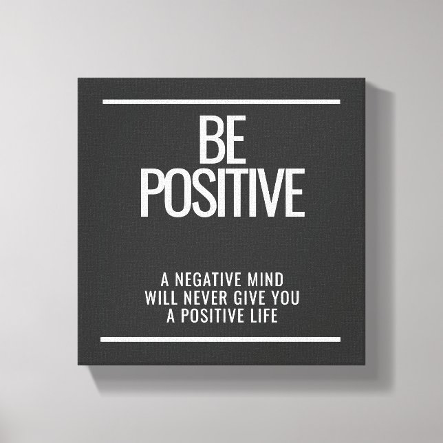 Be Positive Canvas Print – Inspirational Wall art (Front)