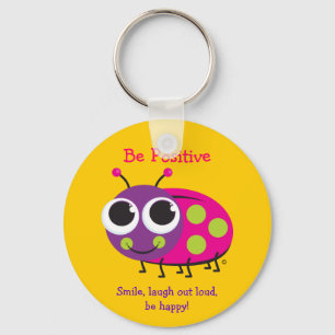 "Be Positive" Ladybug Keychain
