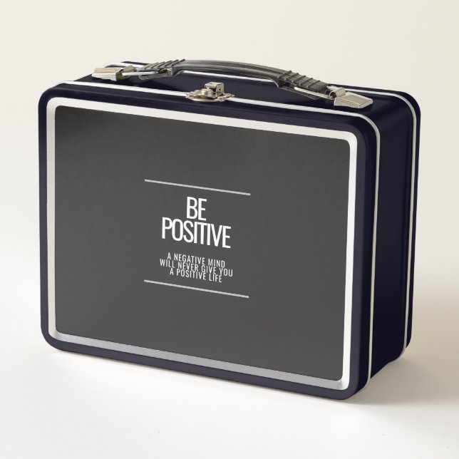 Be Positive Metal Lunchbox - Repas Inspiration pou (Devant)