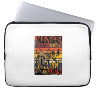 Be Powerful Beautiful Brilliant Halloween Mushroom Laptop Sleeve