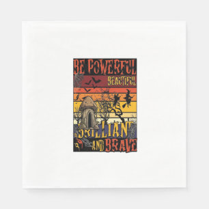 Be Powerful Beautiful Brilliant Halloween Mushroom Napkin