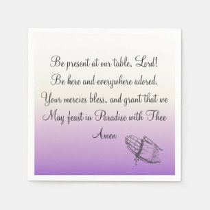 Be Present At Our Table Lord Purple Napkin