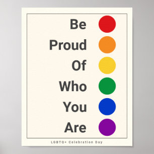 Be Proud Drop Rainbow Colors LGBTQ Poster