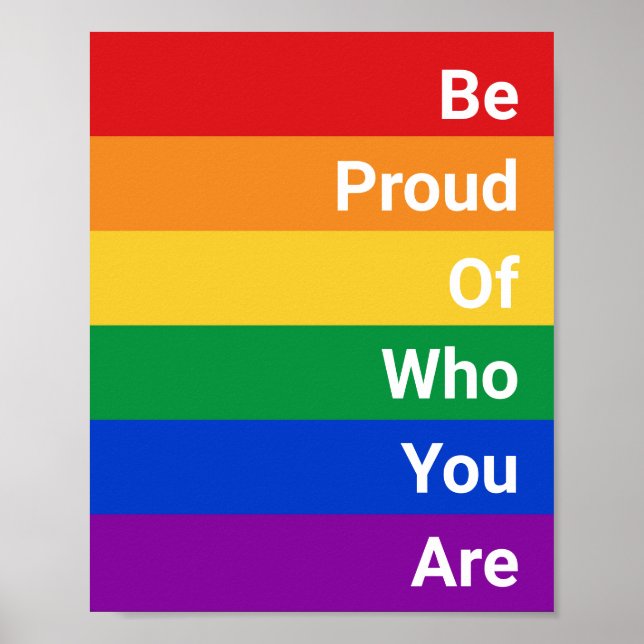 Be Proud Rainbow Colours LGBTQ Poster (Front)