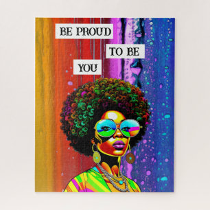 Be Proud To Be You   Groovy Woman of Colour Jigsaw Puzzle