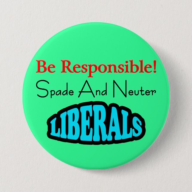 Be Responsible 3 Inch Round Button (Front)