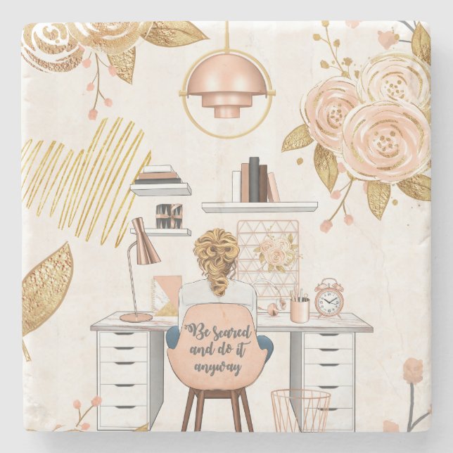 Be Scared & Do It Anyway Stone Coaster (Front)