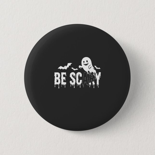 Be Scary Halloween Ghost Bat Design_1 2 Inch Round Button (Front)