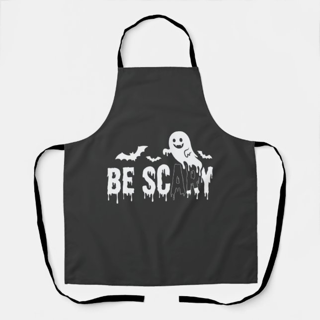 Be Scary Halloween Ghost Bat Design_1 Apron (Front)