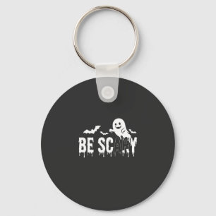 Be Scary Halloween Ghost Bat Design_1 Keychain