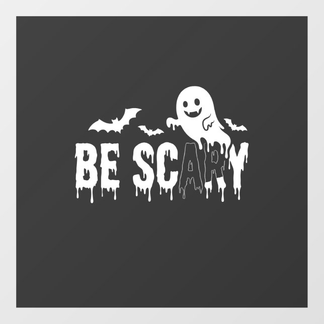 Be Scary Halloween Ghost Bat Design_1 Window Cling (Sheet)