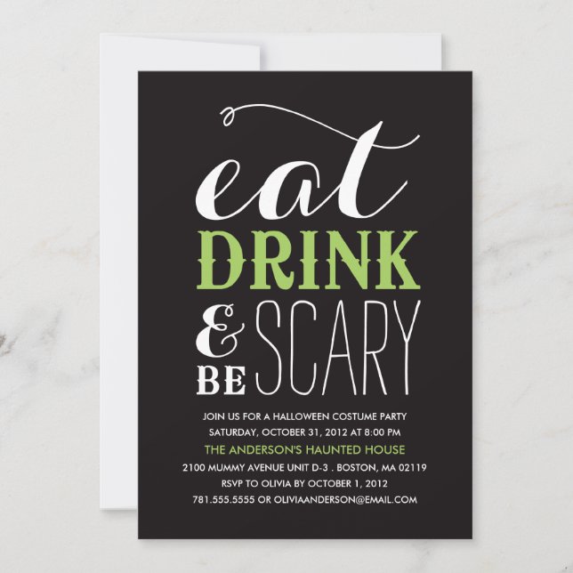 BE SCARY  | HALLOWEEN PARTY INVITATION (Front)