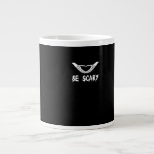 Be Scary Halloween Skeleton Over Heart Large Coffee Mug
