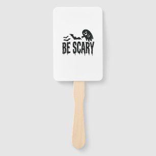 Be Scary Vintage Ghost Bat Halloween Shirt Design_ Hand Fan