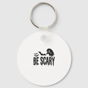 Be Scary Vintage Ghost Bat Halloween Shirt Design_ Keychain