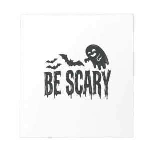 Be Scary Vintage Ghost Bat Halloween Shirt Design_ Notepad
