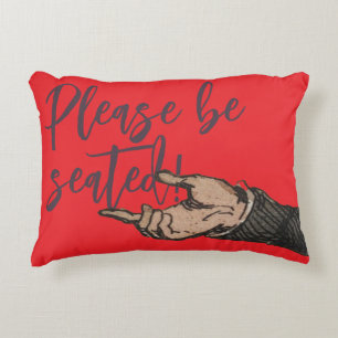 Be Seated Vintage Illustration Hand Accent Pillow
