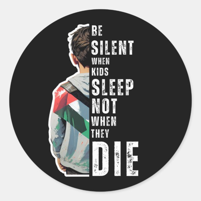 BE SILENT CLASSIC ROUND STICKER (Front)
