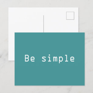 Be simple holiday postcard