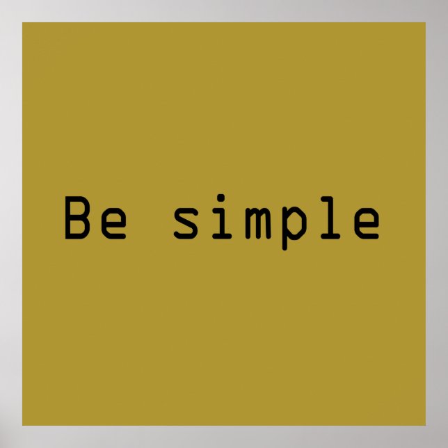 Be simple poster (Front)