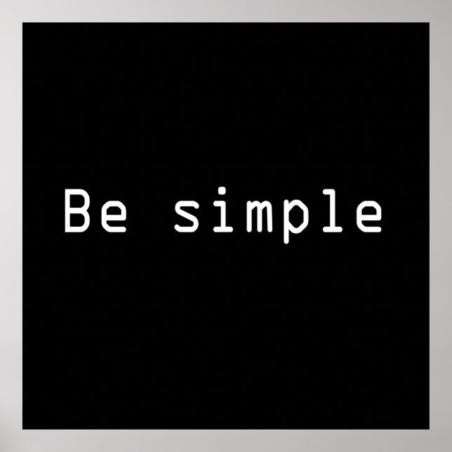 Be simple poster (Front)