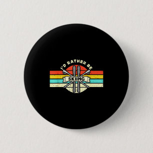 Be skiing retro snow skiing cross country skiing 2 inch round button