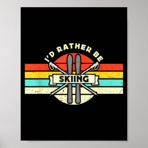 Be skiing retro snow skiing cross country skiing poster