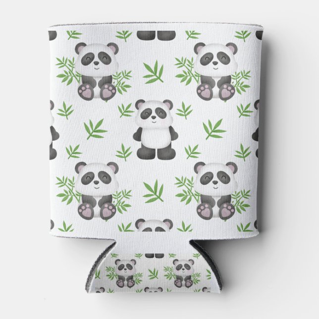 BE SMART LIKE A PANDA BEAR BAMBOO CHINA CAN COOLER (Front)