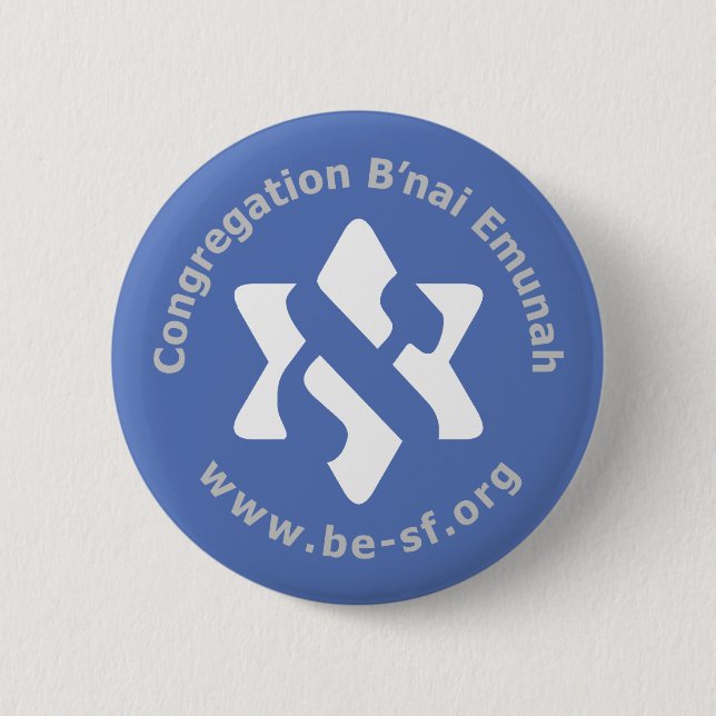 be star on blue 2 inch round button (Front)