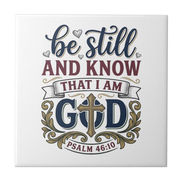 Be Still And Know Christian Psalm 460 Shirt Tile (Front)