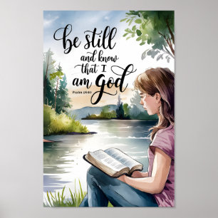 Be Still and Know Christian Teen Girl Wall Art