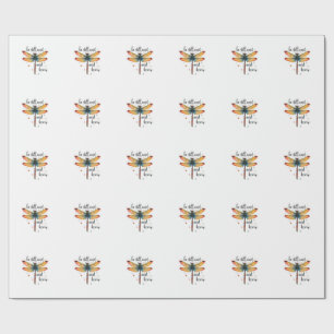 Be still and know Floral Dragonfly Christian Summe Wrapping Paper