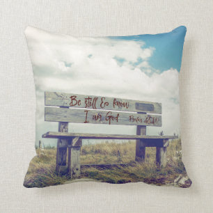 Be Still and Know I am God Bible Verse Throw Pillow