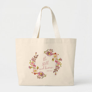 Be Still And Know Large Tote Bag
