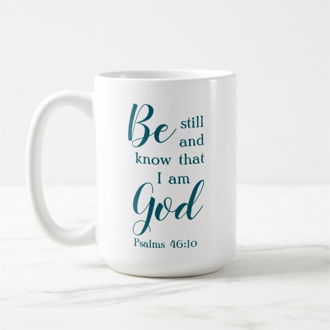Be Still And Know | Personalized Script Name Gift Coffee Mug (Left)