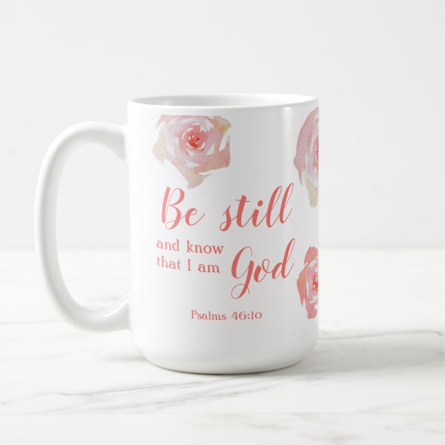 Be Still And Know Scripture Personalized Gift Coffee Mug (Left)