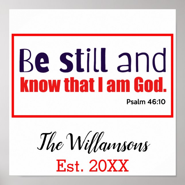 Be Still and Know that I am God Poster (Front)