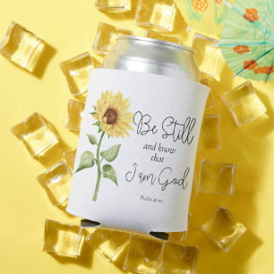 Be Still and Know that I am God Sunflower Can Cooler