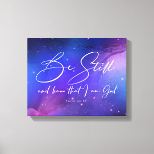 Be Still and Know Watercolor Bible Verse Christian Canvas Print